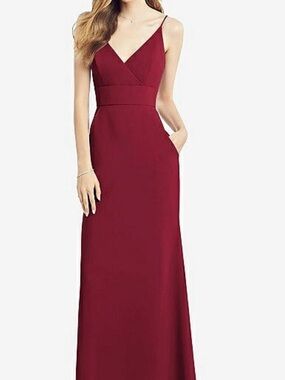 After Six Burgundy Spaghetti Strap Maxi Dress